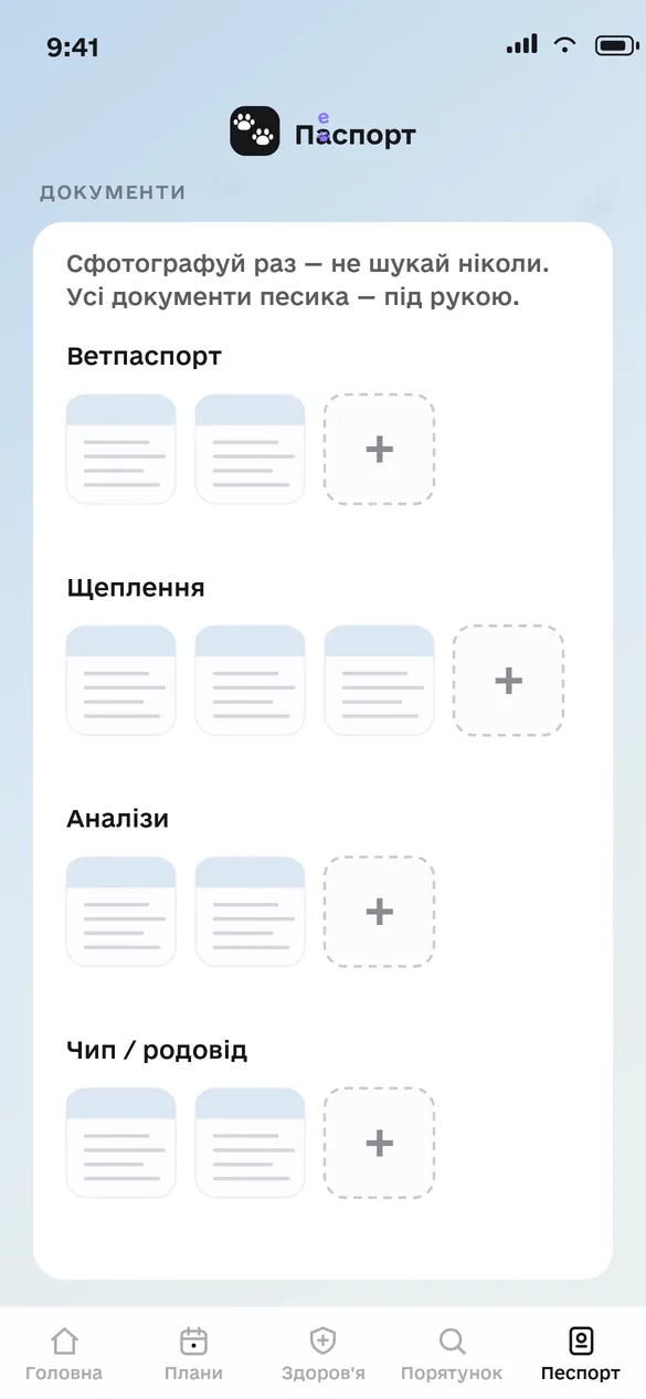 Документи улюбленця